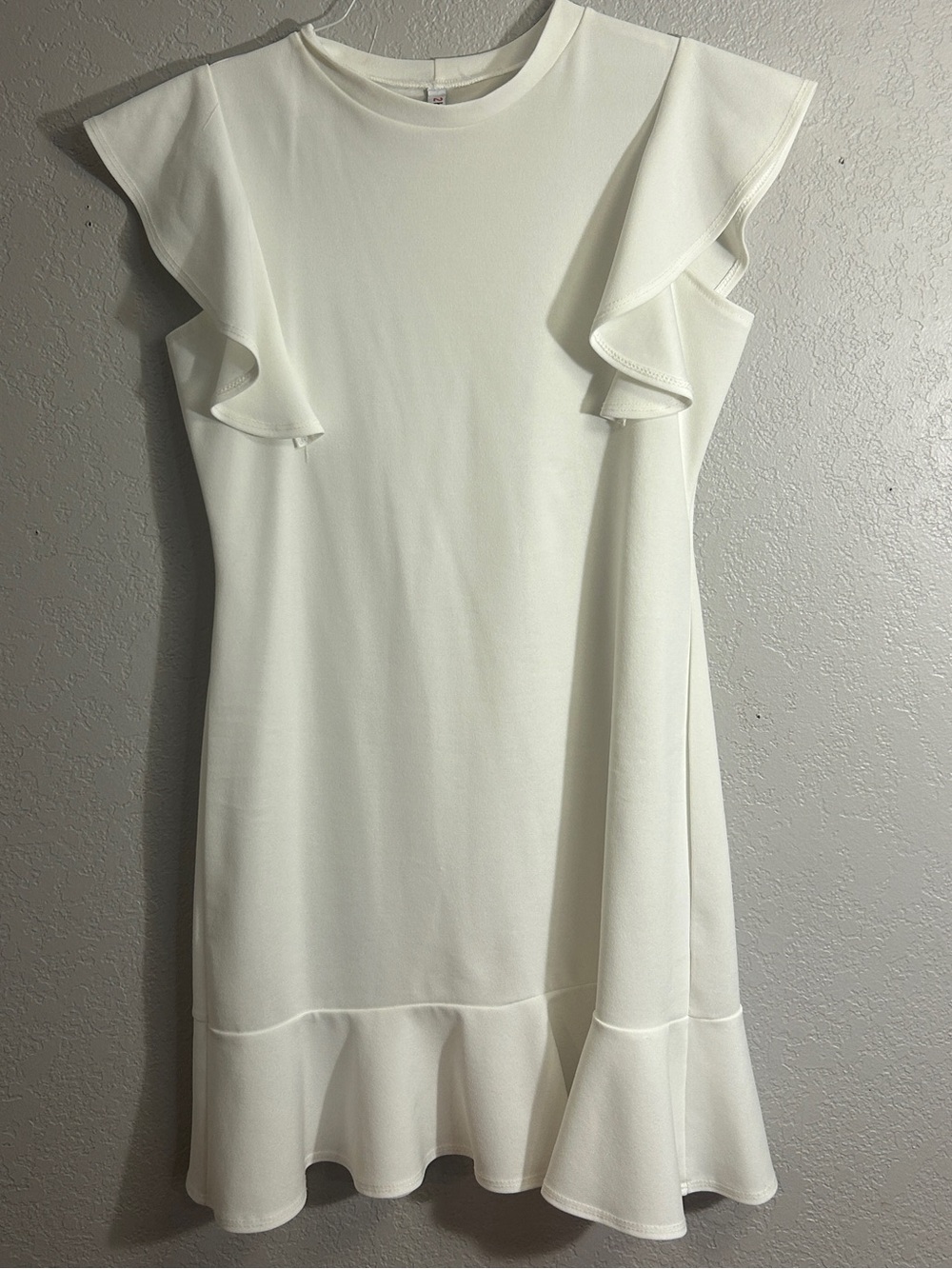 2 Hearts White Ruffle sleeve Dress